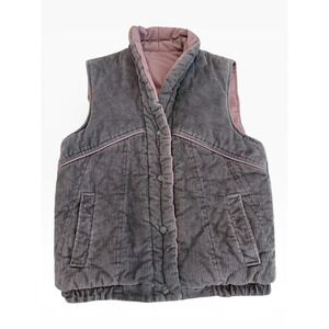 Vintage Weather Wise Reversible Corduroy Puffer Vest Women's Small Mauve